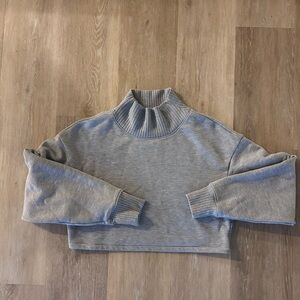 ALO Yoga Gray Chopped Cowl Neck Sweater